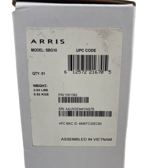 ARRIS SURFboard SBG10 DOCSIS 3.0 16 x 4 Gigabit Cable Modem & AC1600 Wi-Fi - Picture 4 of 5